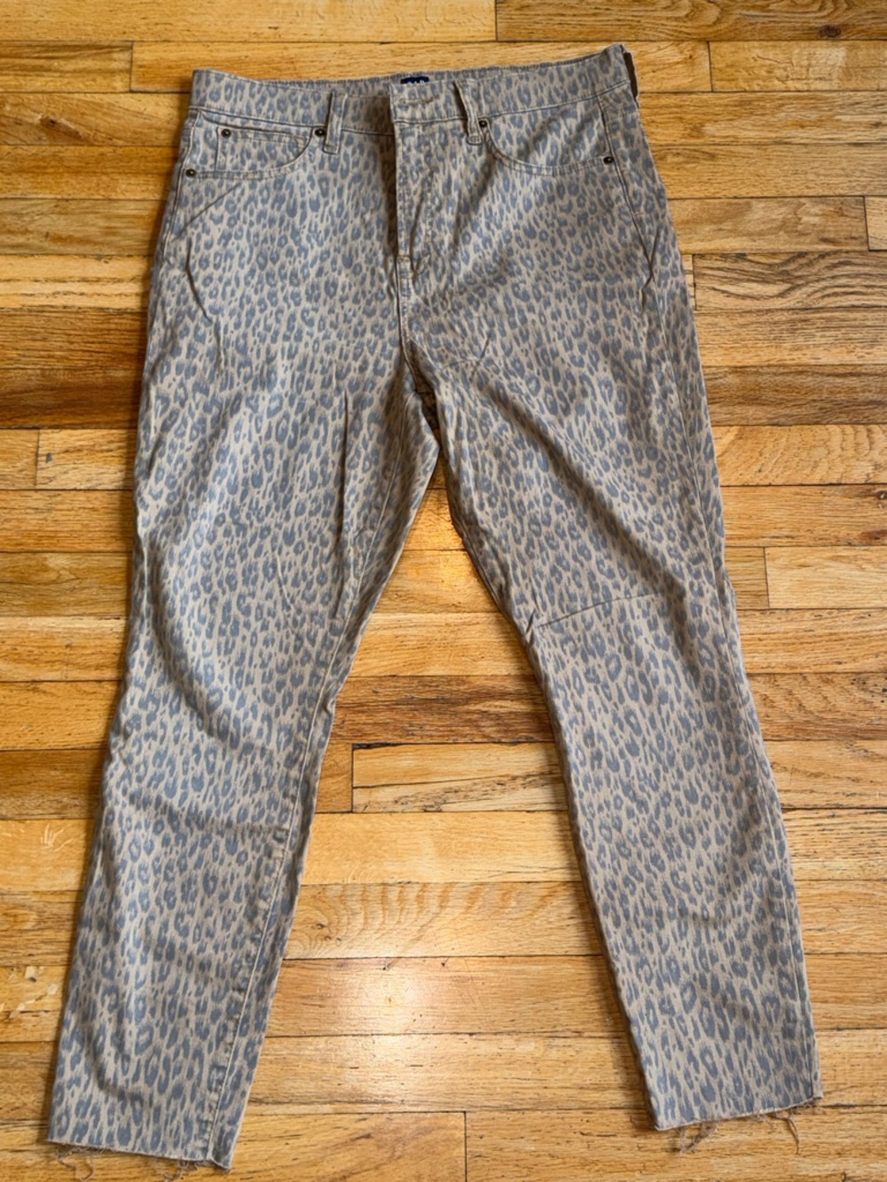 GAP Denim Tan Leopard-Print Skinny Jeans
